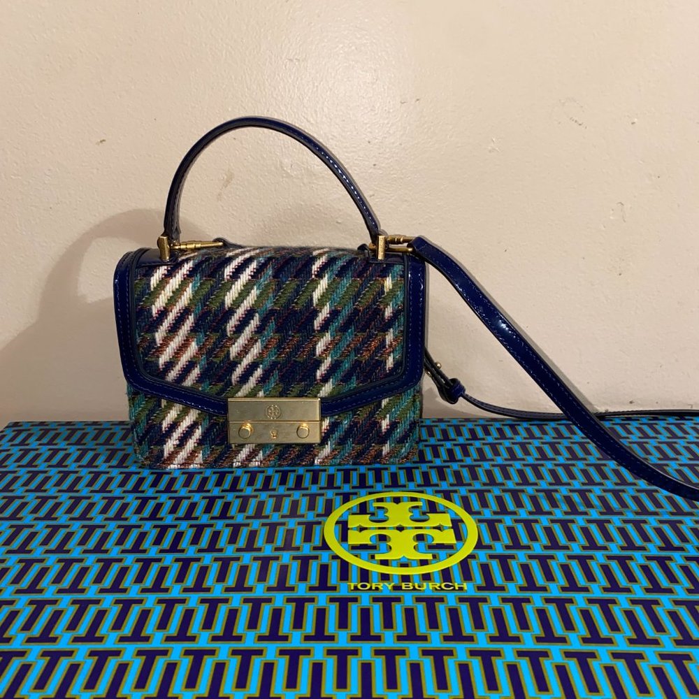 Tory Burch Plaid Top Handle Purse